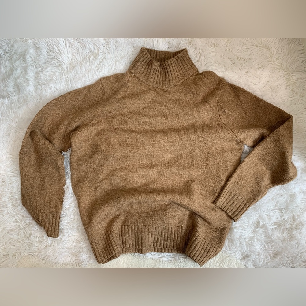 Brown Amazon Essentials Knit Turtleneck